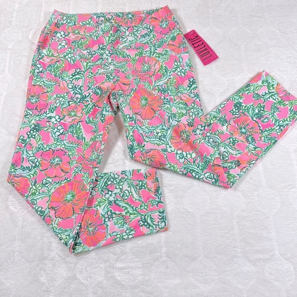 Lilly Pulitzer Womens Pink Green Floral Crop Pants Size 4 NWT Resort Preppy - Picture 2 of 12